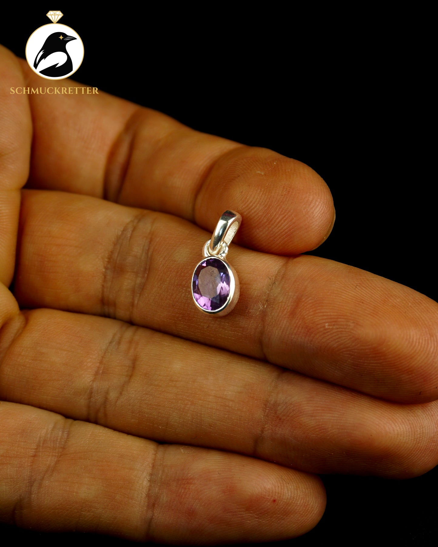 Amethyst Anhänger gefasst in 925 Silber