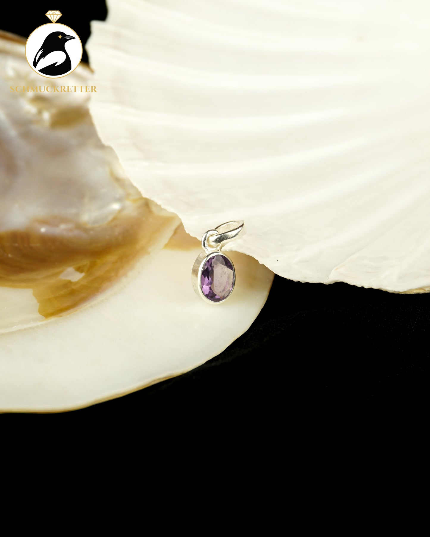 Amethyst Anhänger gefasst in 925 Silber