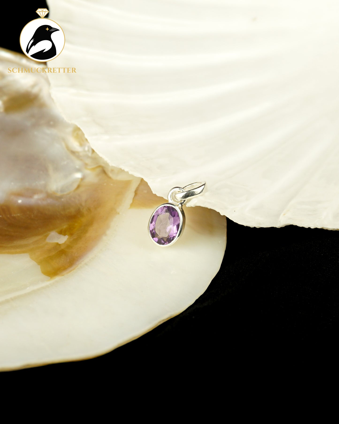 Amethyst Anhänger gefasst in 925 Silber