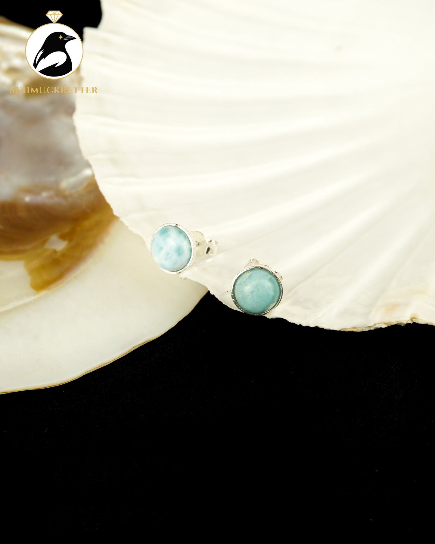 Larimar-Ohrstecker aus 925 Silber