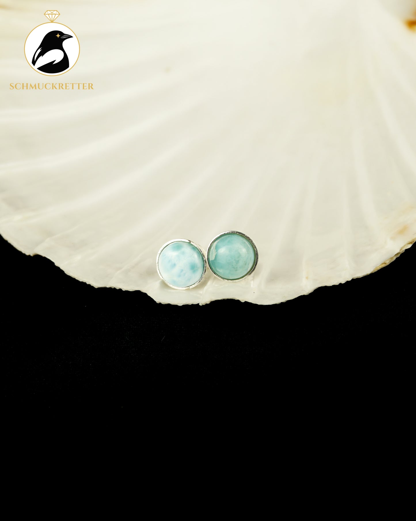 Larimar-Ohrstecker aus 925 Silber