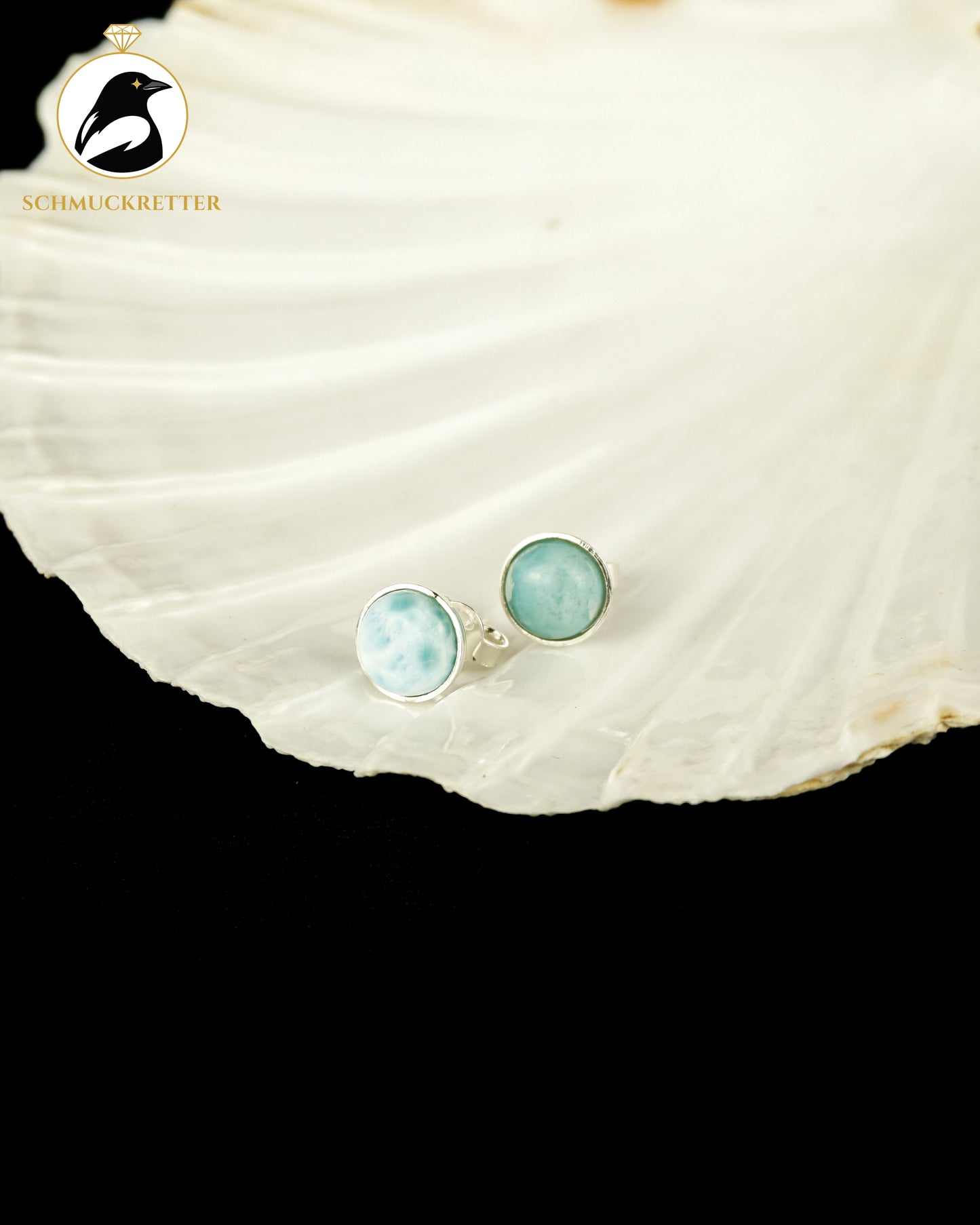 Larimar-Ohrstecker aus 925 Silber