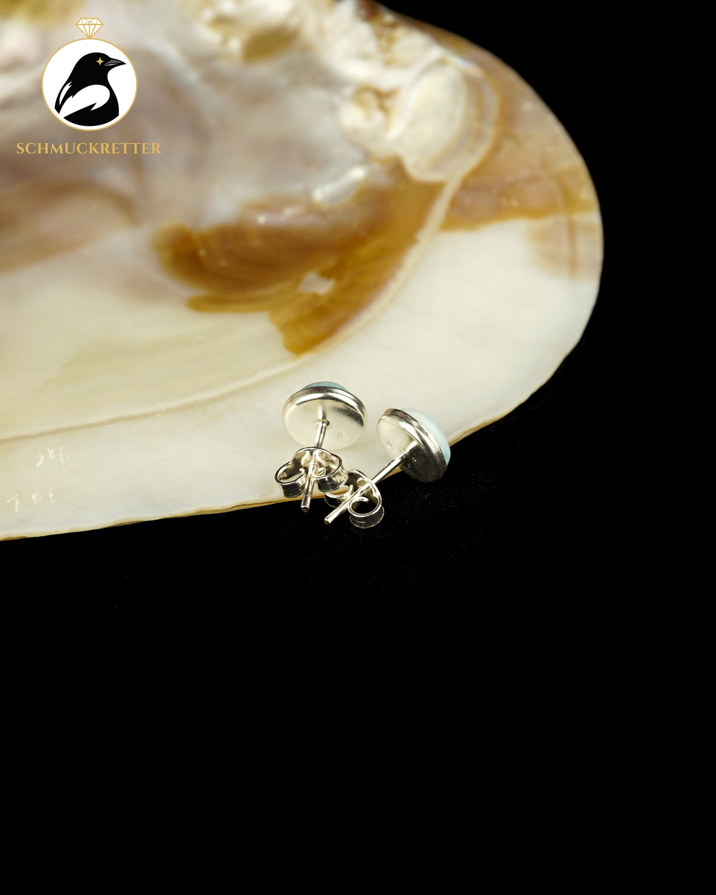 Larimar-Ohrstecker aus 925 Silber