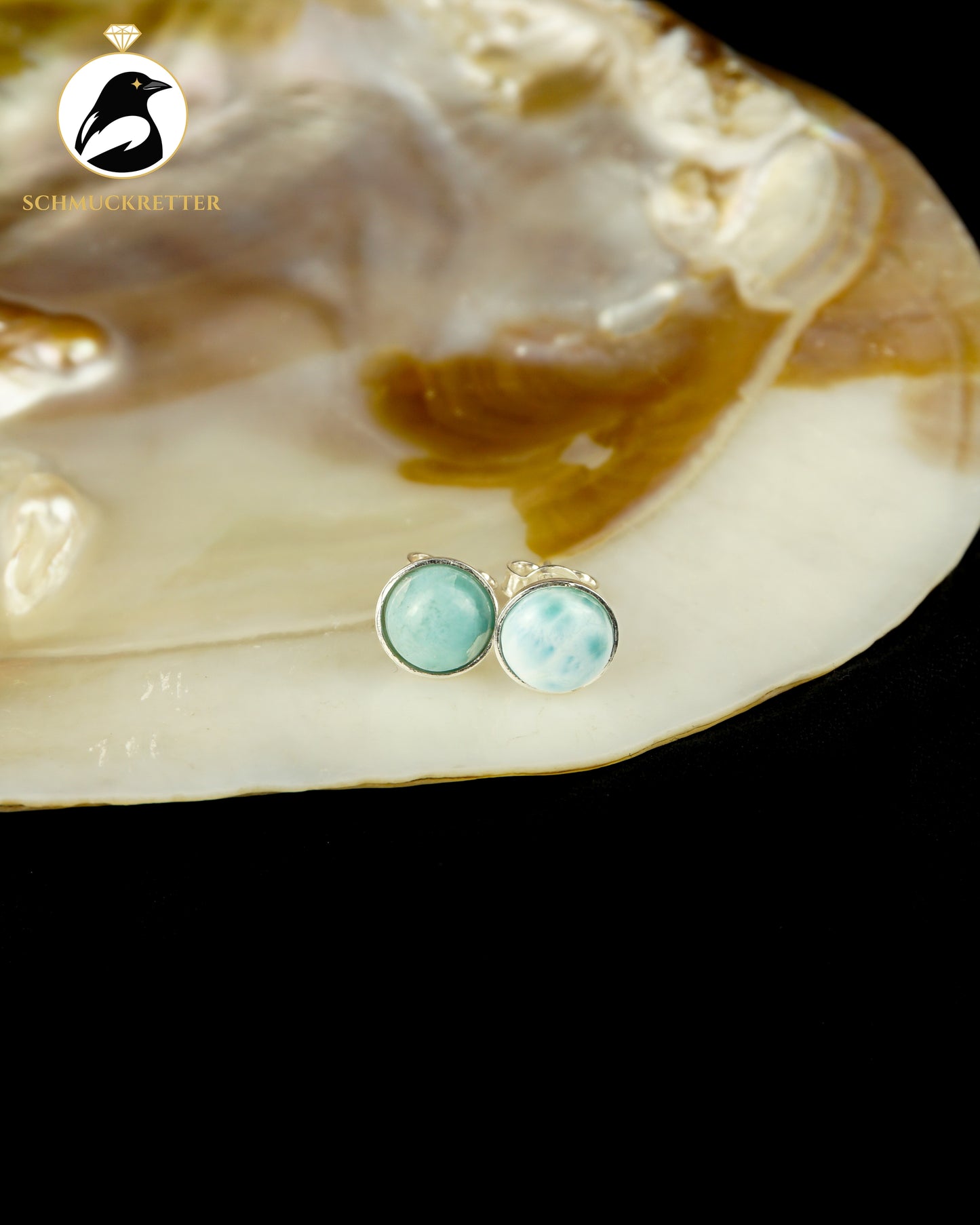 Larimar-Ohrstecker aus 925 Silber