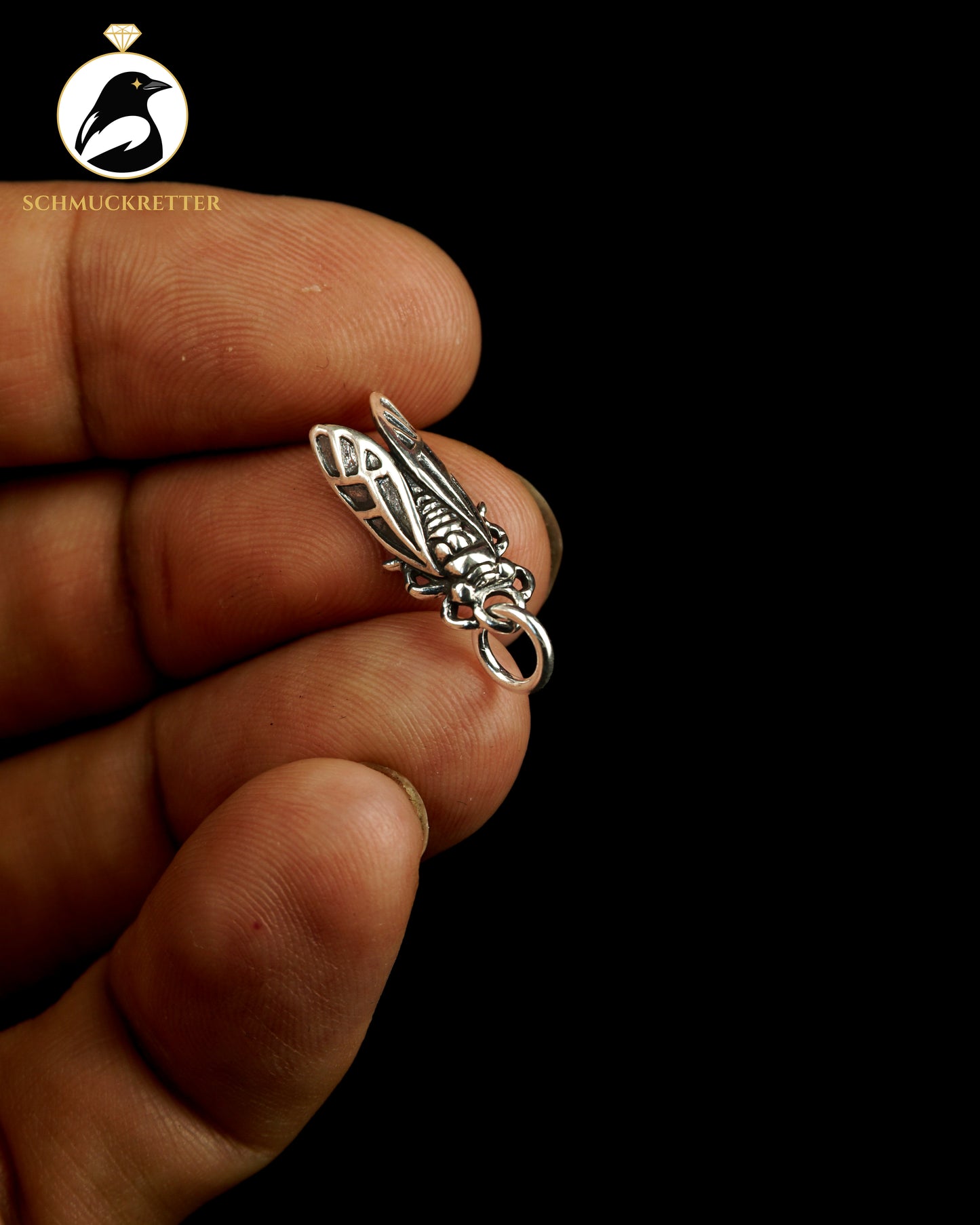 Anhänger Zikade aus 925 Silber, Insekt