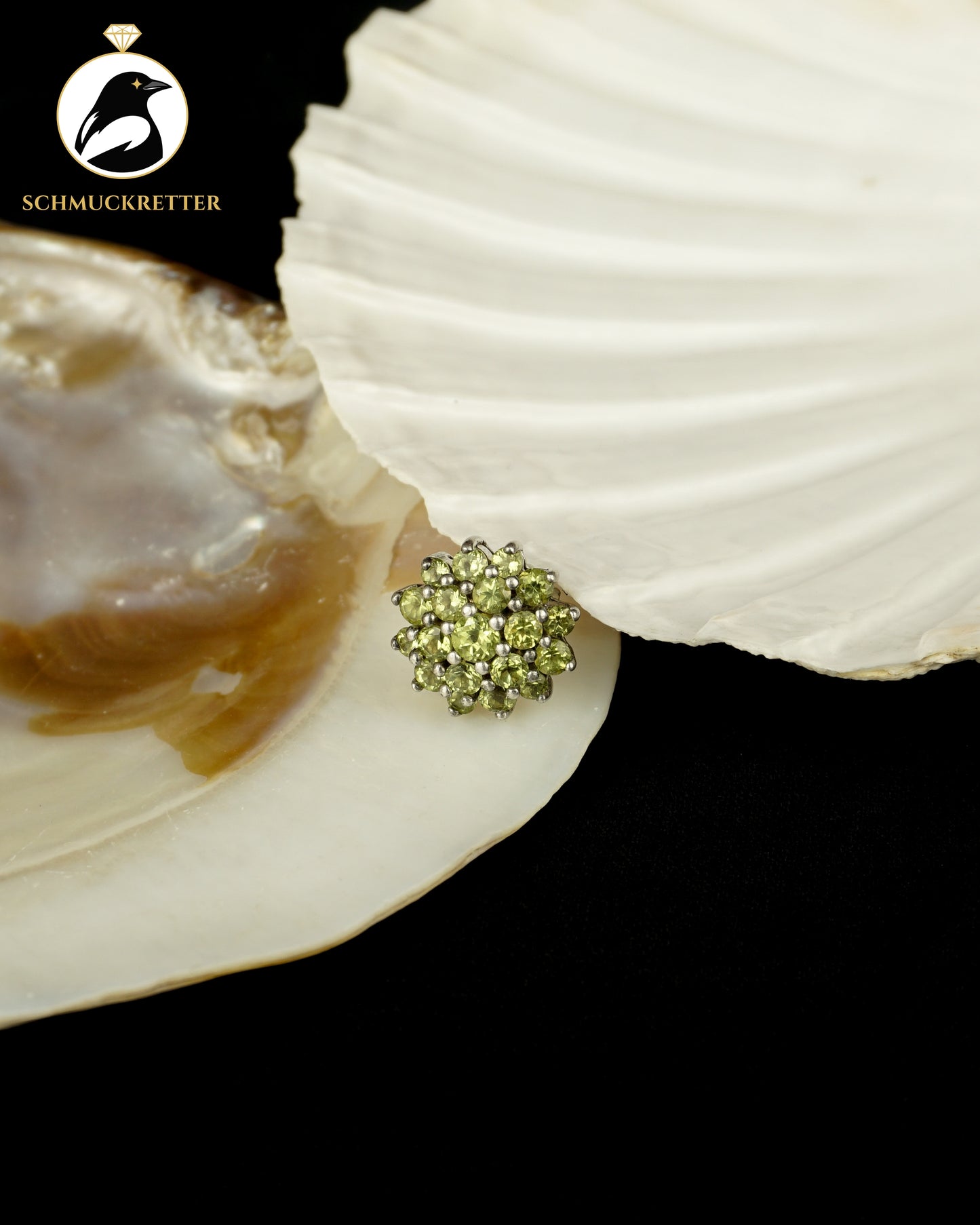 925 Silber Cluster-Anhänger mit Peridot