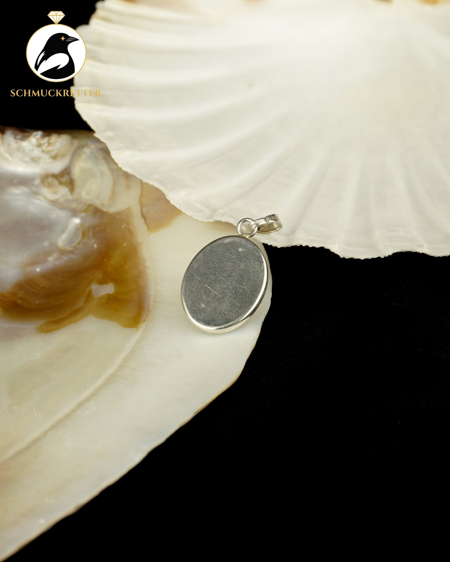 925 Silber Anhänger mit Onyx, Modernist Design Vintage