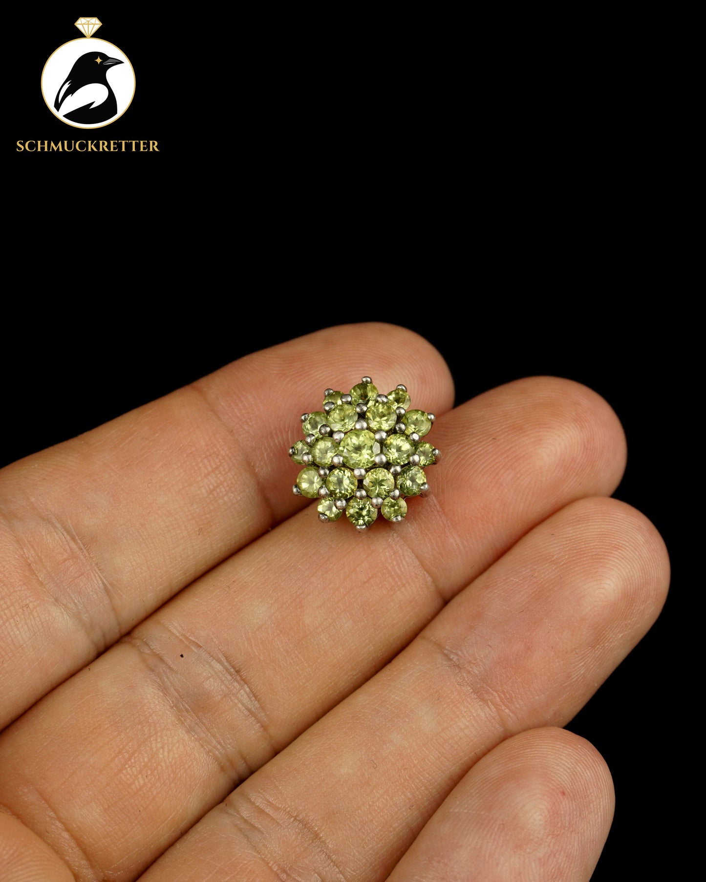 925 Silber Cluster-Anhänger mit Peridot