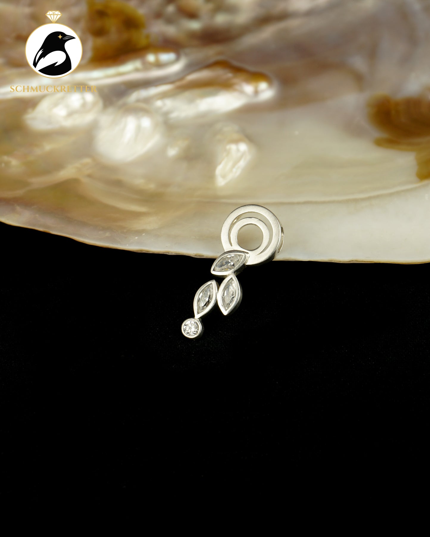 925 Silber Anhänger mit Zirkonia im Navetteschliff
