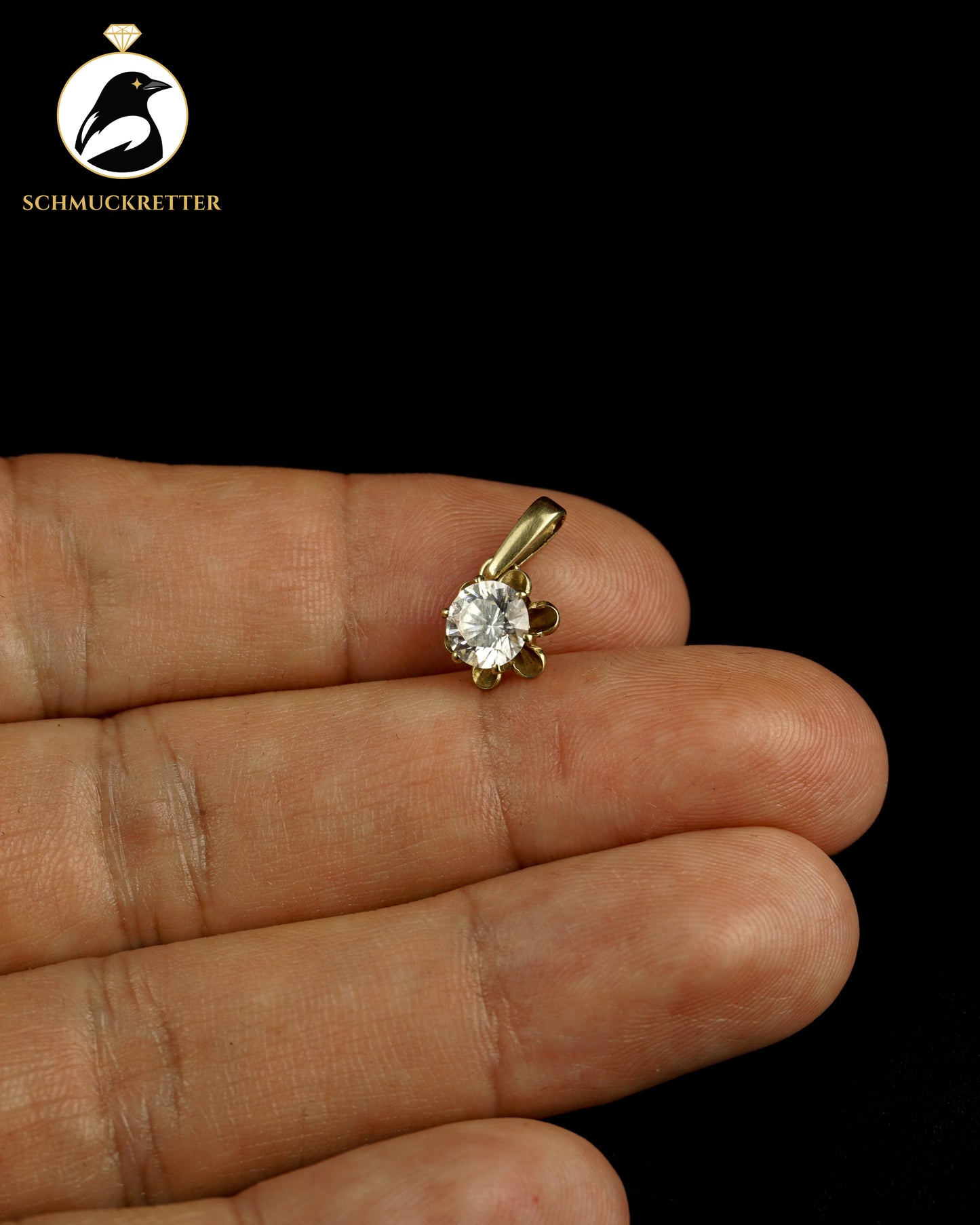 333 Gold Anhänger mit Zirkonia (Öse beweglich)