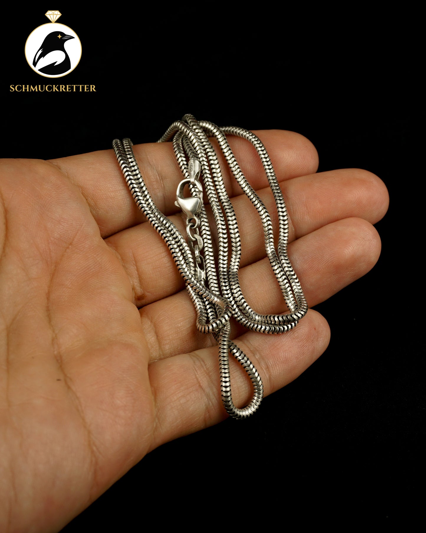 Lange Schlangenkette aus 925 Silber, 69,5cm