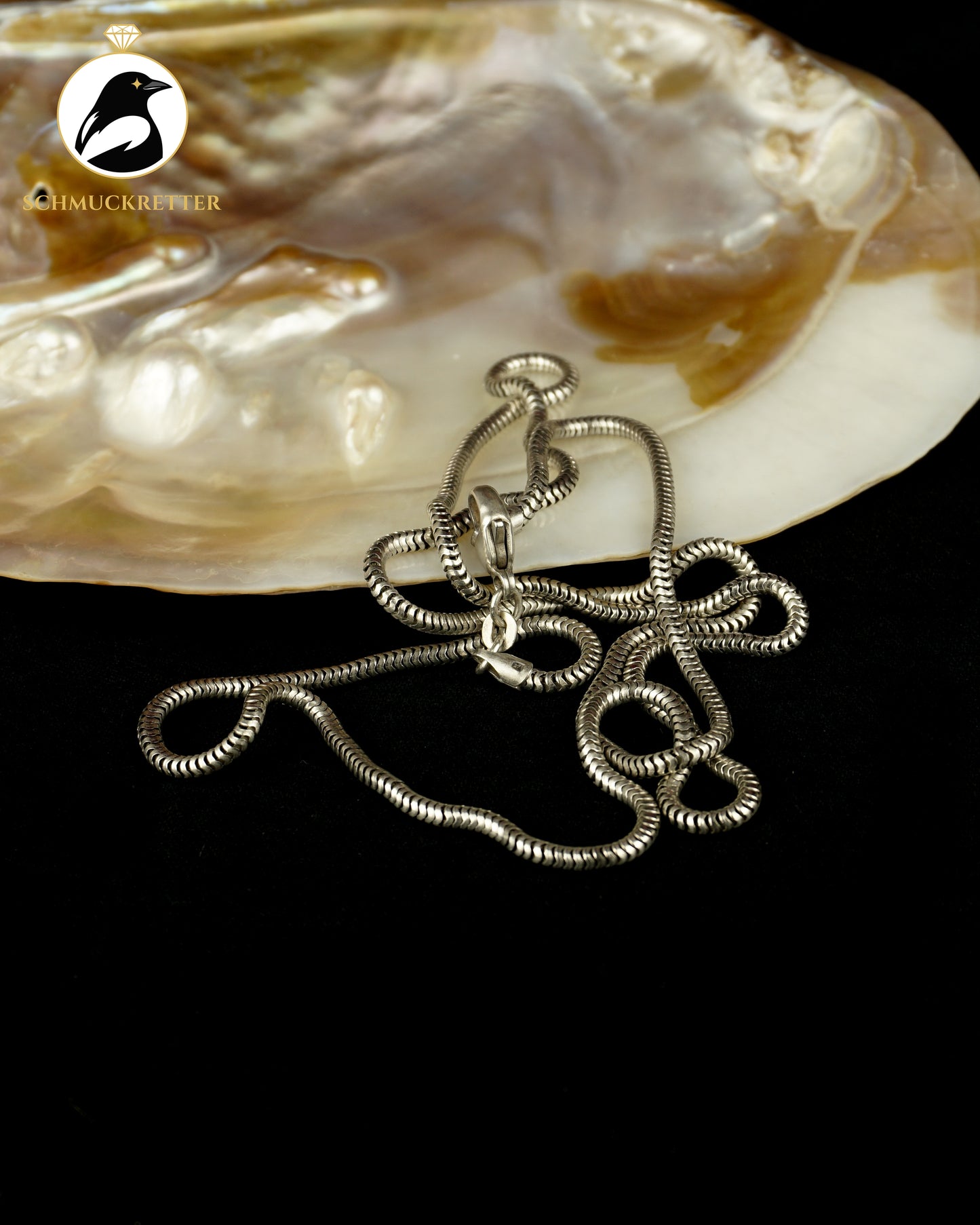 Lange Schlangenkette aus 925 Silber, 69,5cm