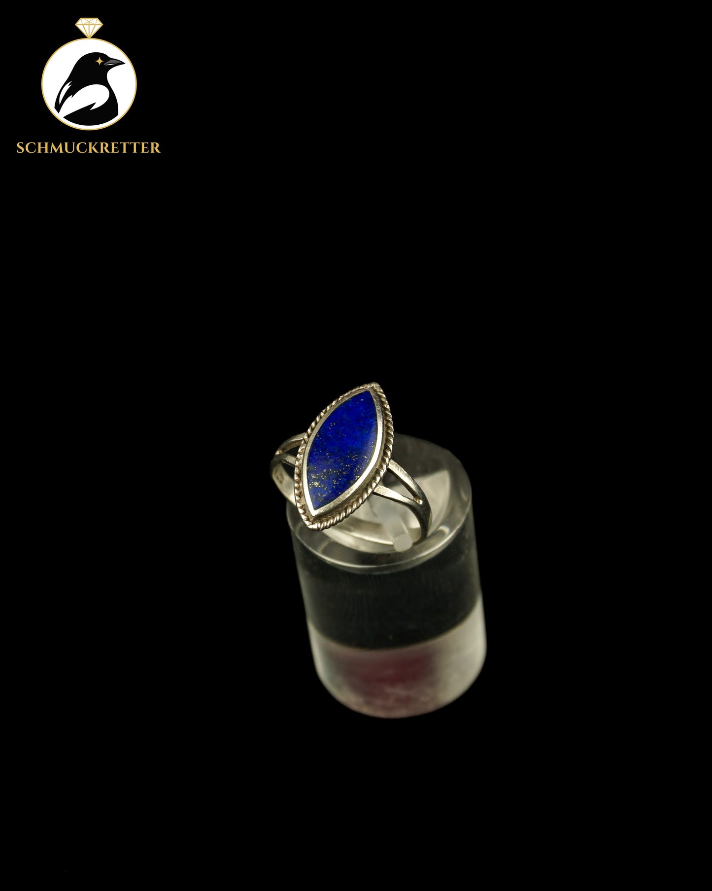 925 Silber Ring mit Lapislazuli, Gr. 50 (spitz)