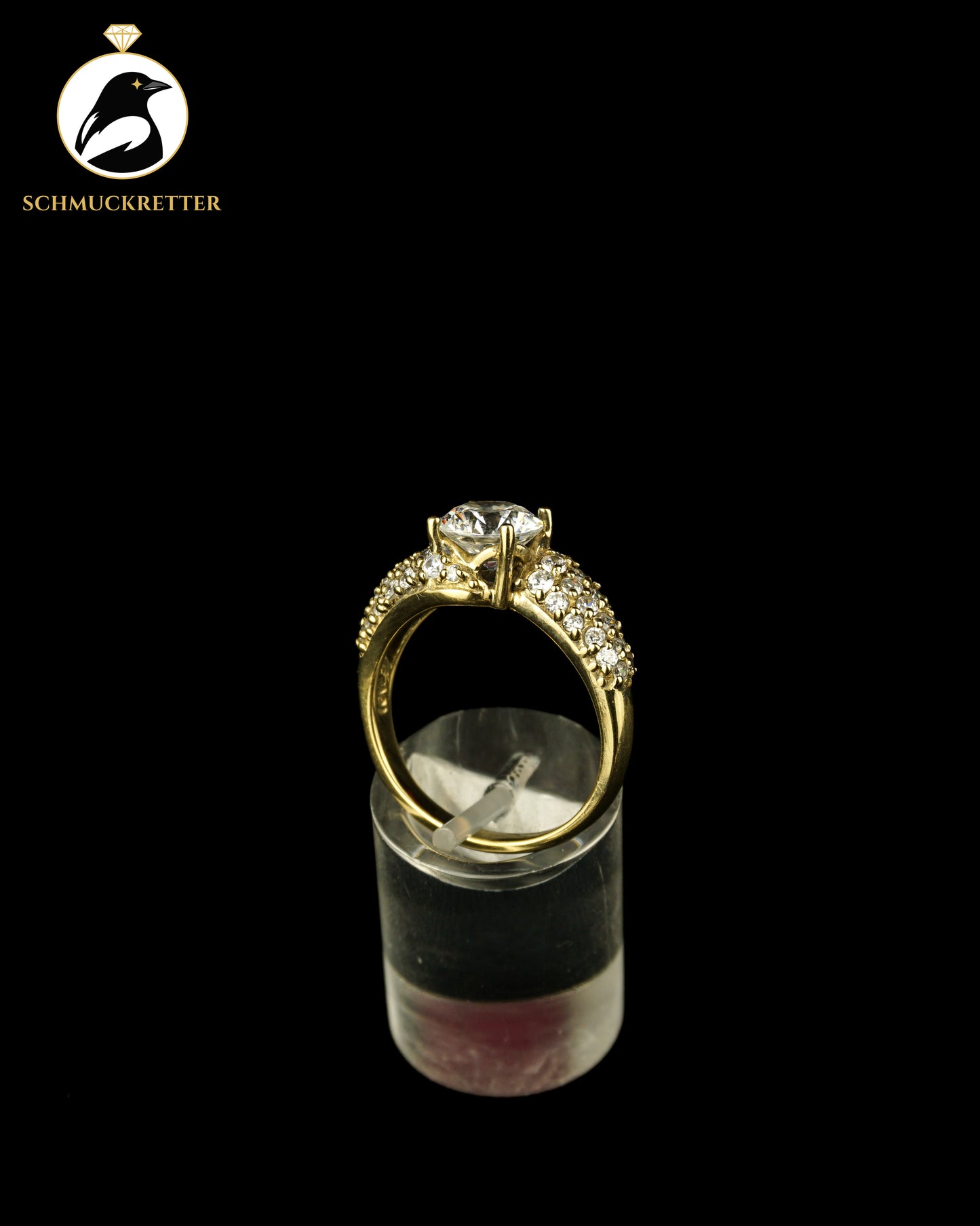 Vergoldeter 925 Silber Diamonique Ring mit Zirkonia, Gr. 60