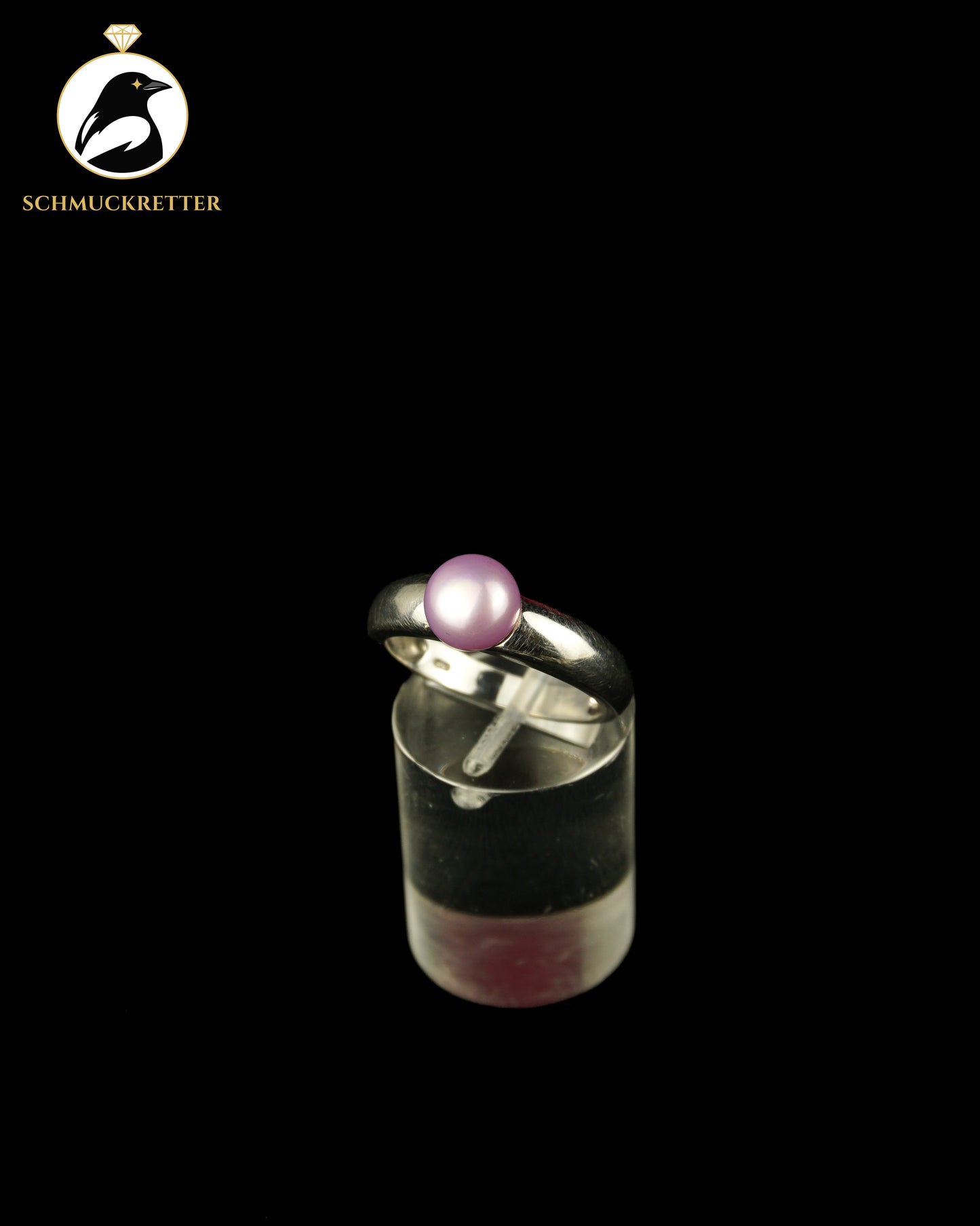 925 Silber Ring mit lila Süßwasserperle, Gr. 57