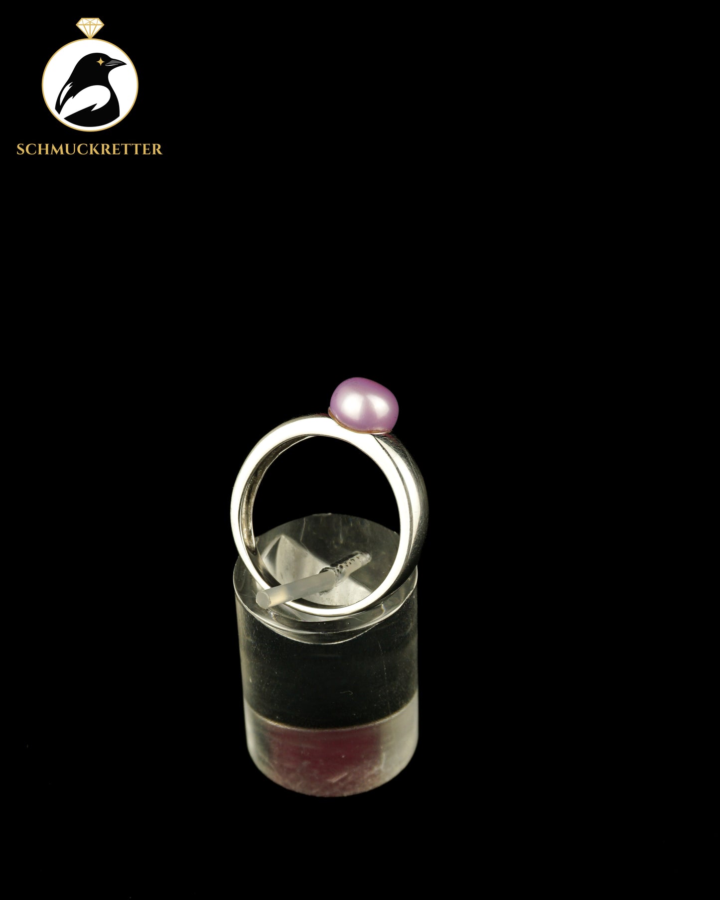 925 Silber Ring mit lila Süßwasserperle, Gr. 57