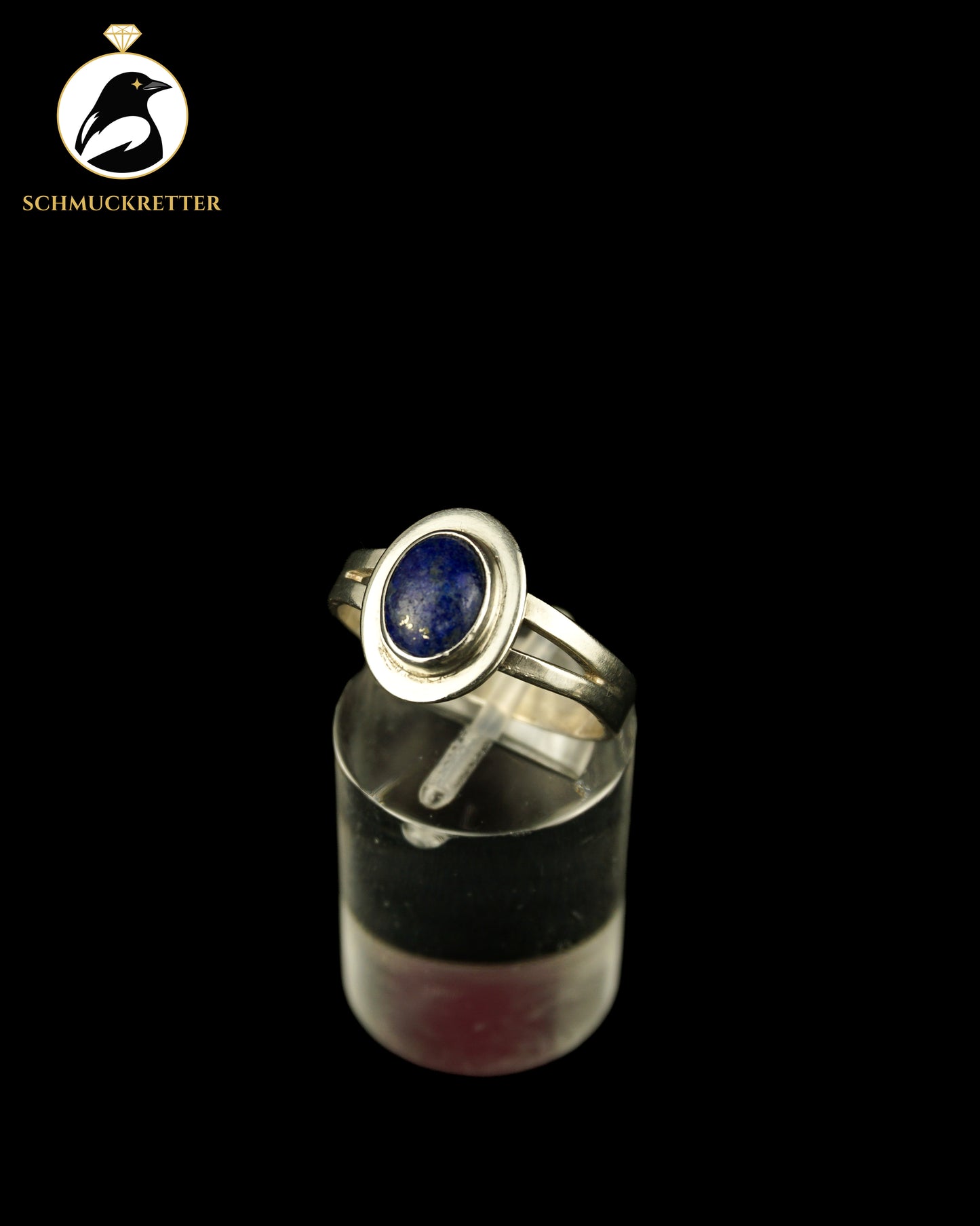 925 Silber Ring mit Lapislazuli (rund), Gr. 57