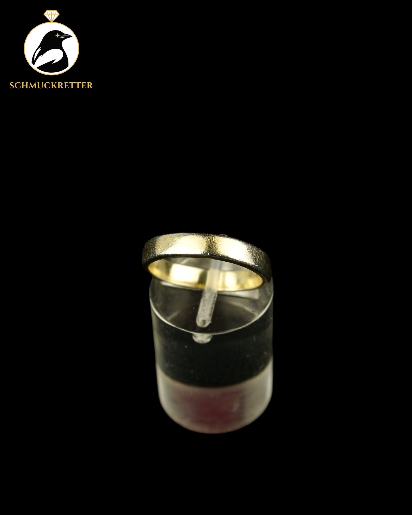 Schlichter, leicht vergoldeter 925 Silber Ring, Gr. 54