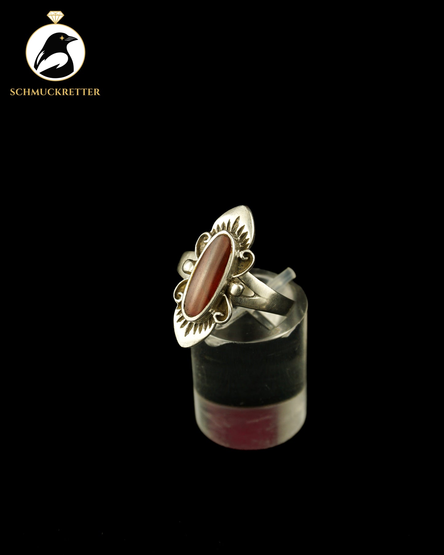 925 Silber Ring mit Karneol, Gr. 56