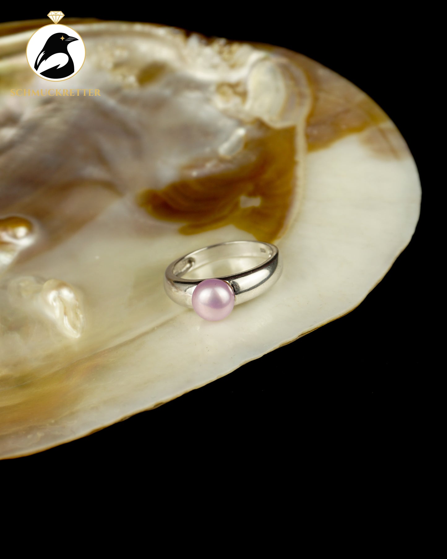 925 Silber Ring mit lila Süßwasserperle, Gr. 57