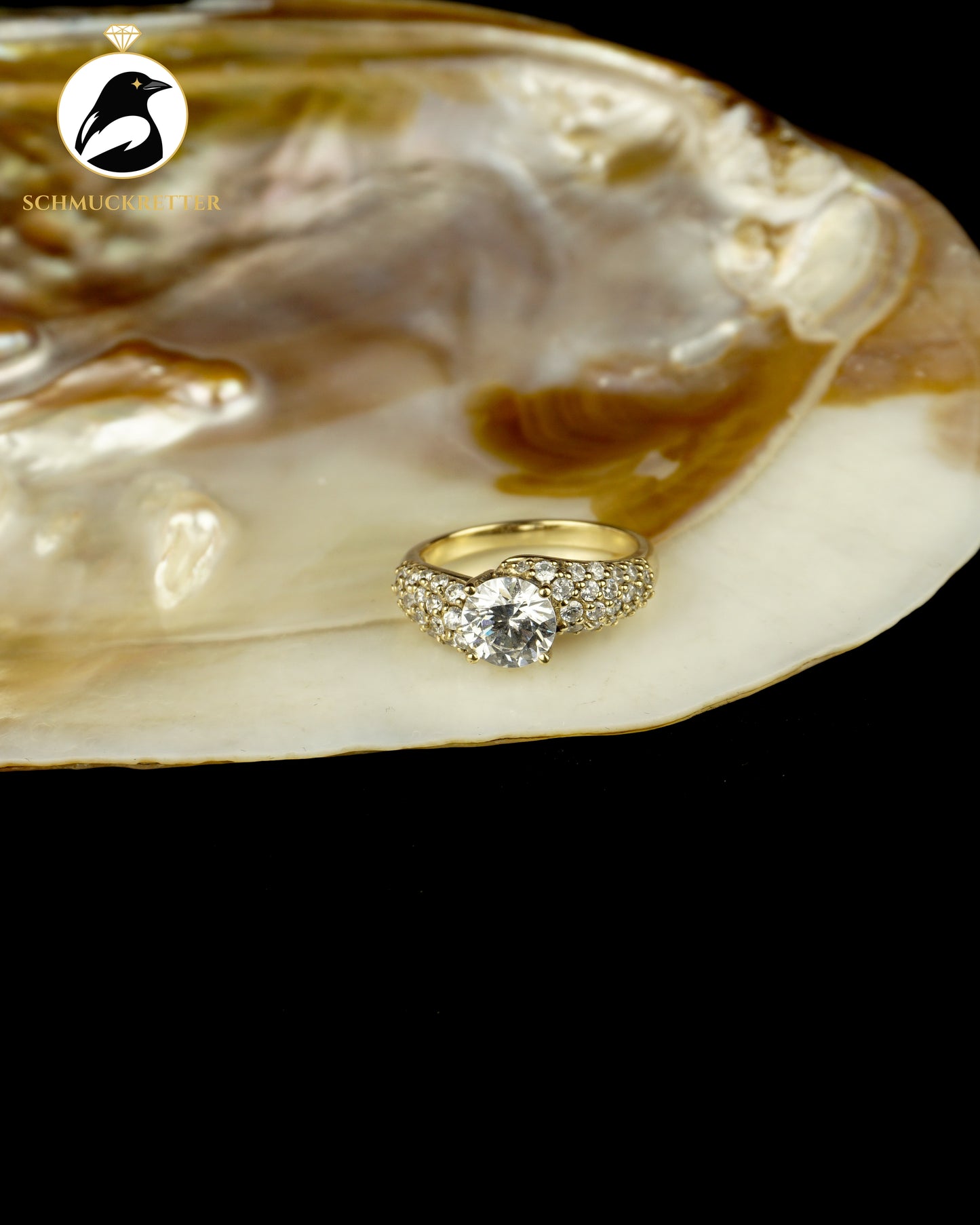 Vergoldeter 925 Silber Diamonique Ring mit Zirkonia, Gr. 60