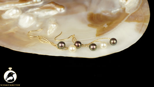 Ohrringe aus 585 Gold - mit Tahiti-& Akoya Perlen