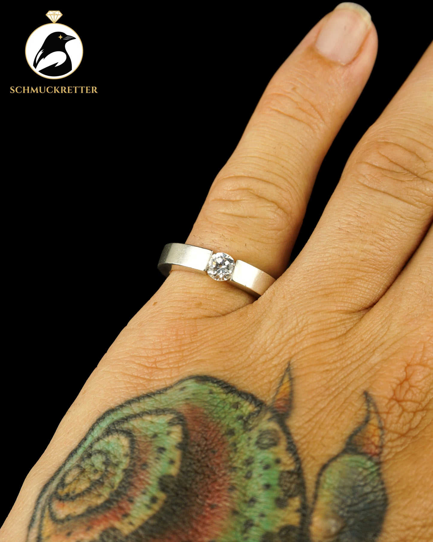 Massiver 925 Silber Spannring mit funkelndem Zirkonia, Gr. 52