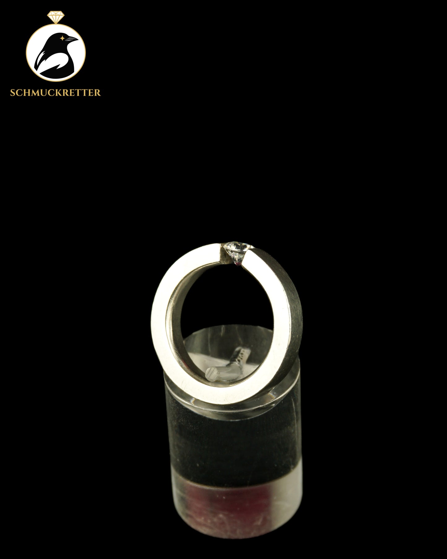 Massiver 925 Silber Spannring mit funkelndem Zirkonia, Gr. 52