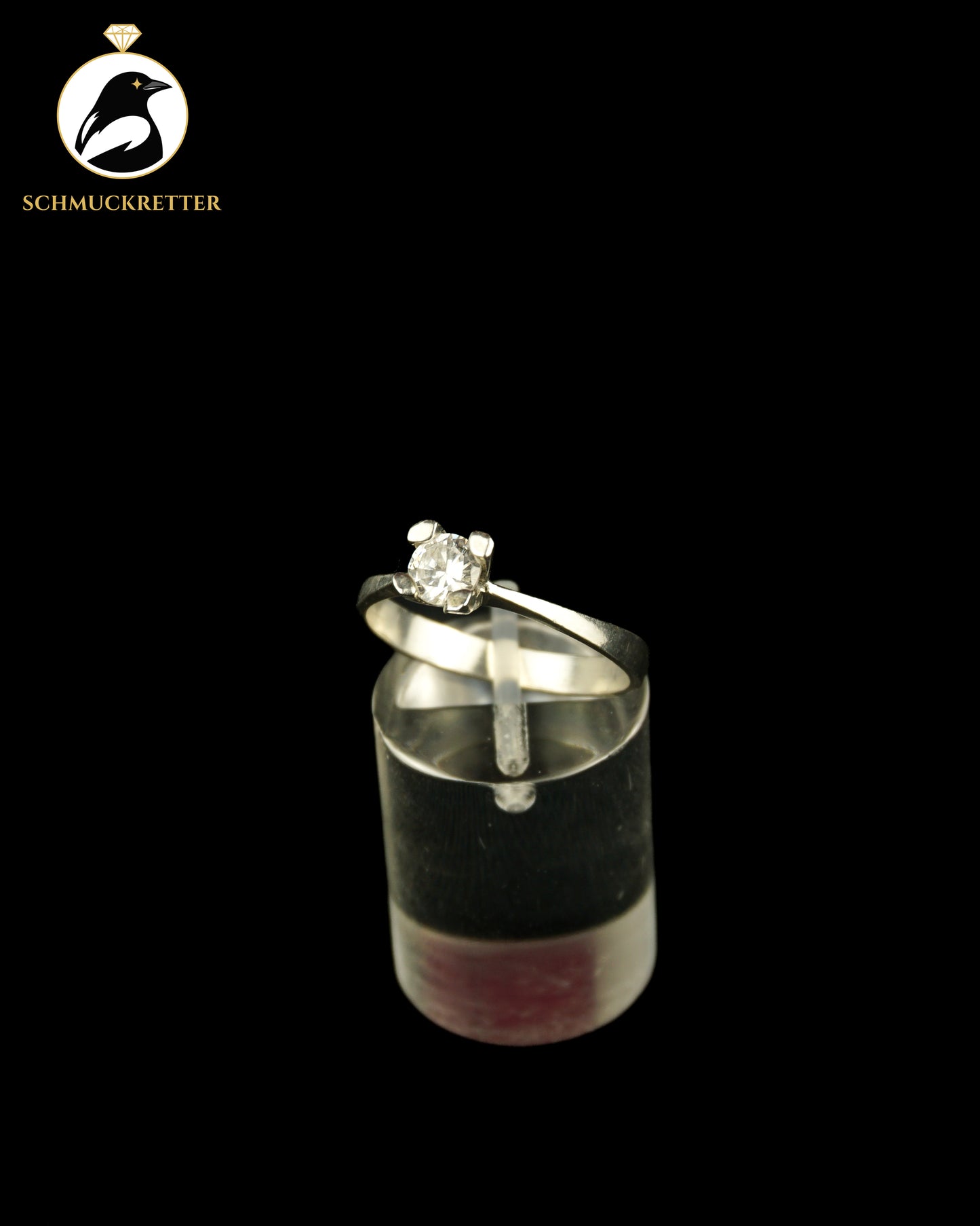 925 Silber Solitär-Ring mit funkelndem Zirkonia, Gr. 58