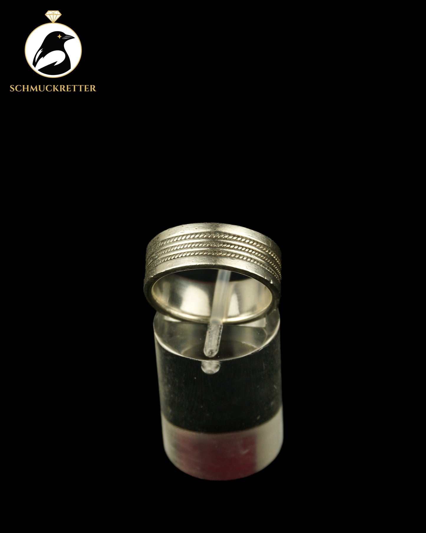 Breiter 925 Silber Ring mit dreifachem Kordeldekor, Gr. 55