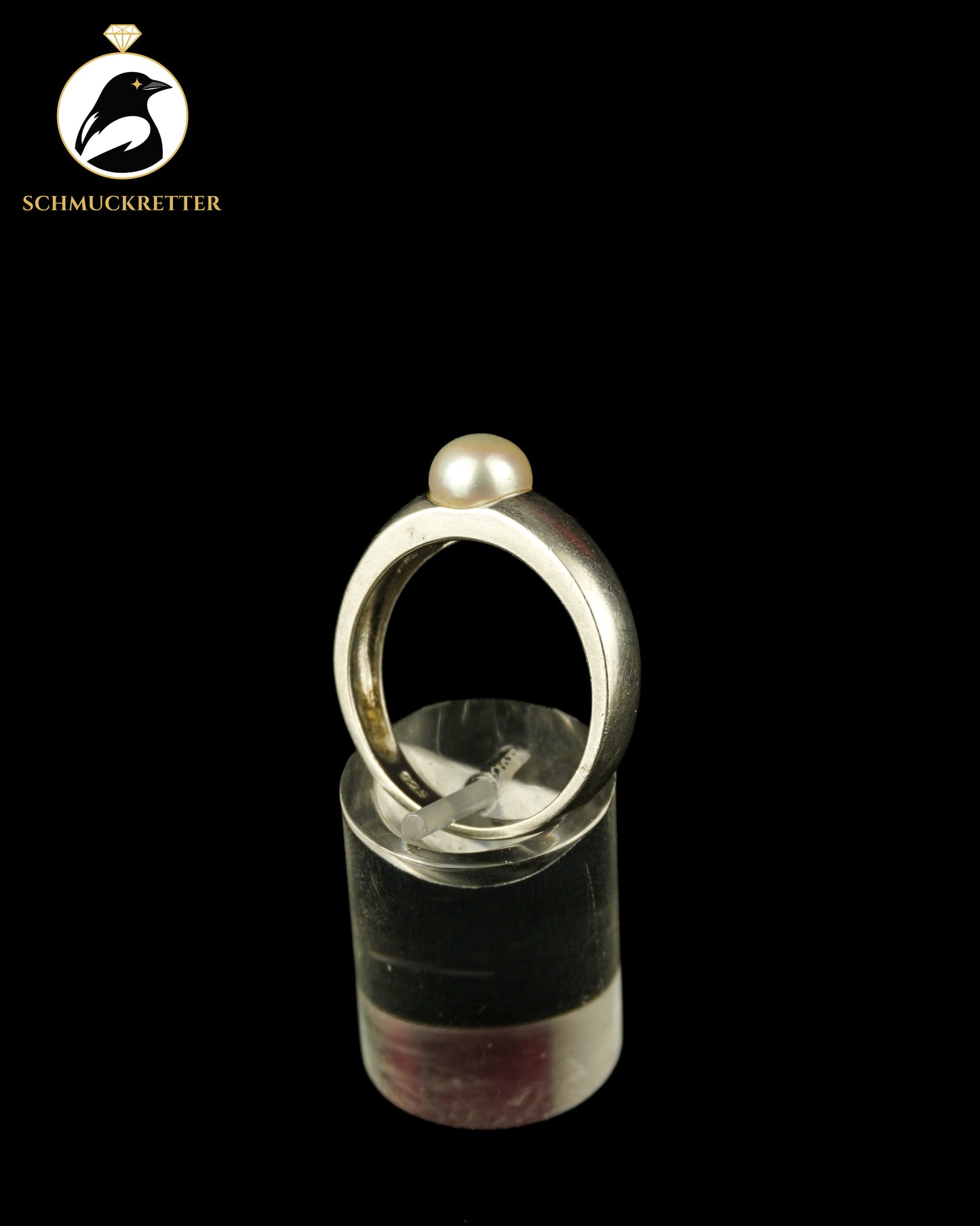 925 Silber Ring mit weißer Süßwasserperle, Gr. 63