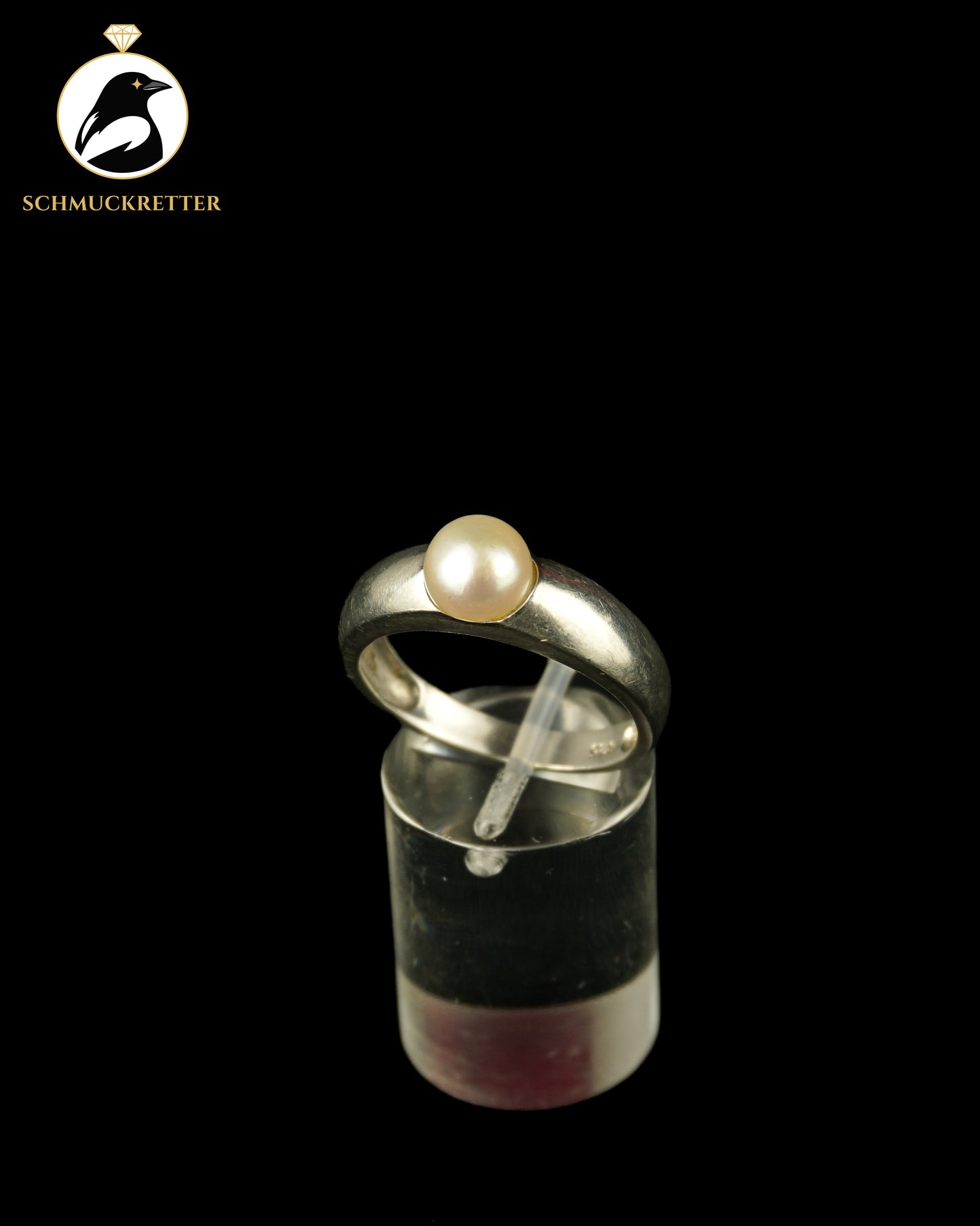 925 Silber Ring mit weißer Süßwasserperle, Gr. 63