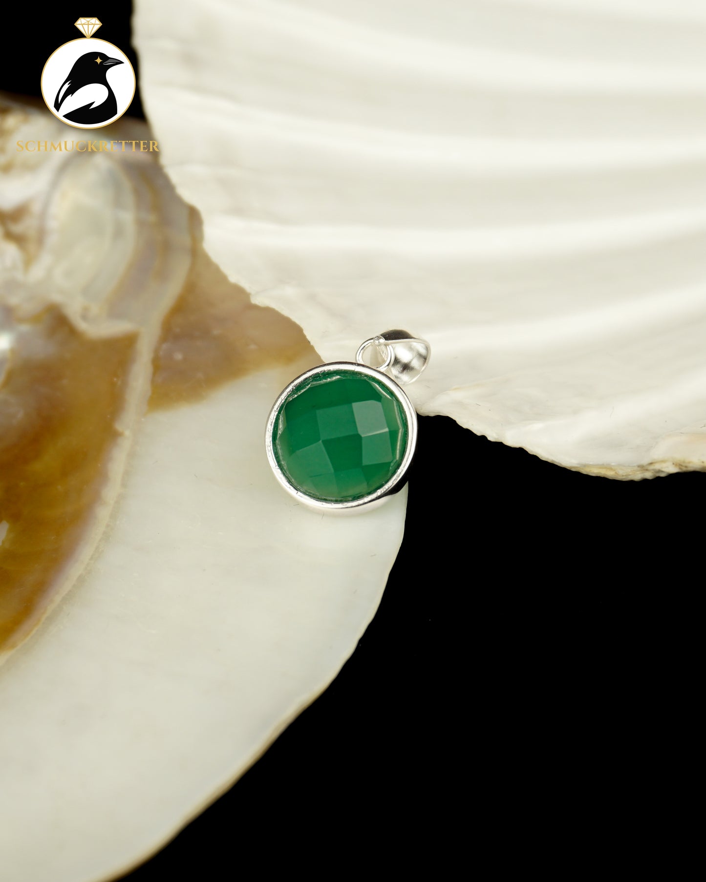 Grüner Onyx-Anhänger aus 925 Silber