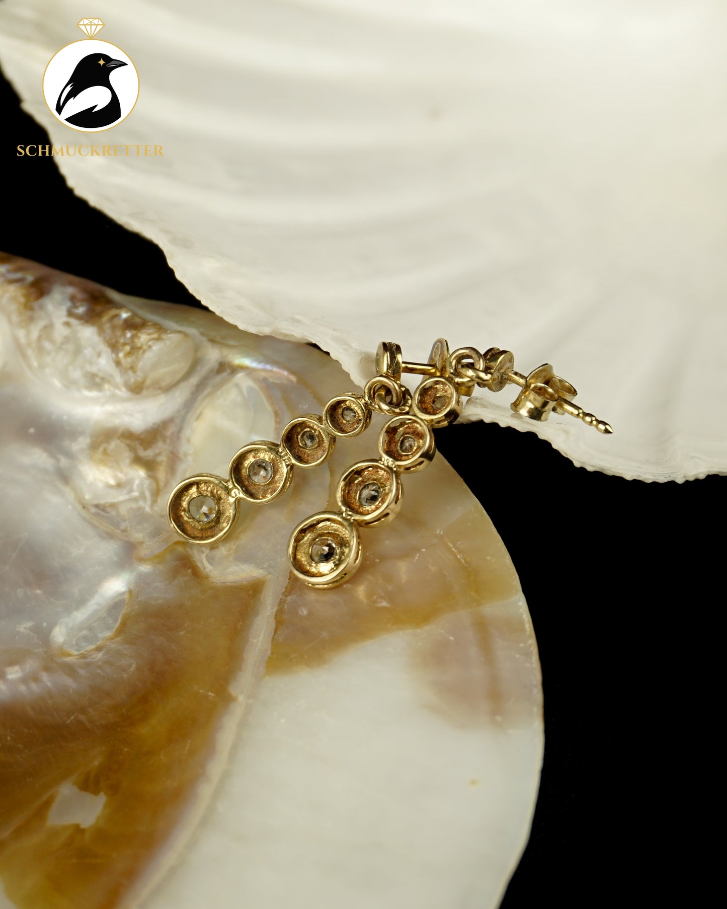 Lange 333 Gold Ohrringe mit Zirkonia