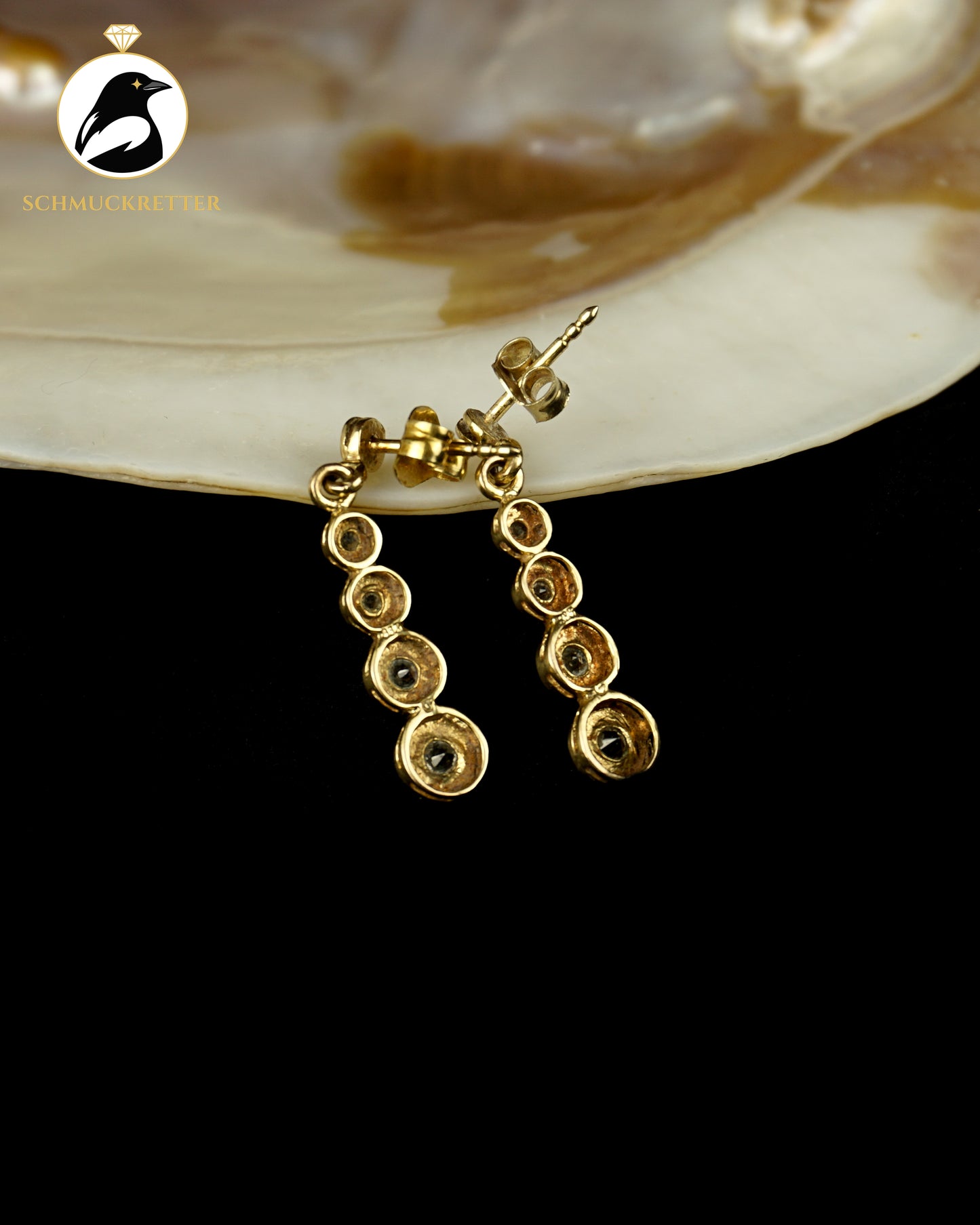 Lange 333 Gold Ohrringe mit Zirkonia