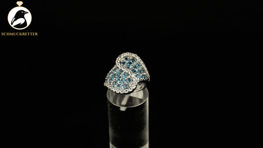 Ring aus 925 Silber mit blauem und weißem Topas, Gr. 50 - von Harry Ivens, SALE