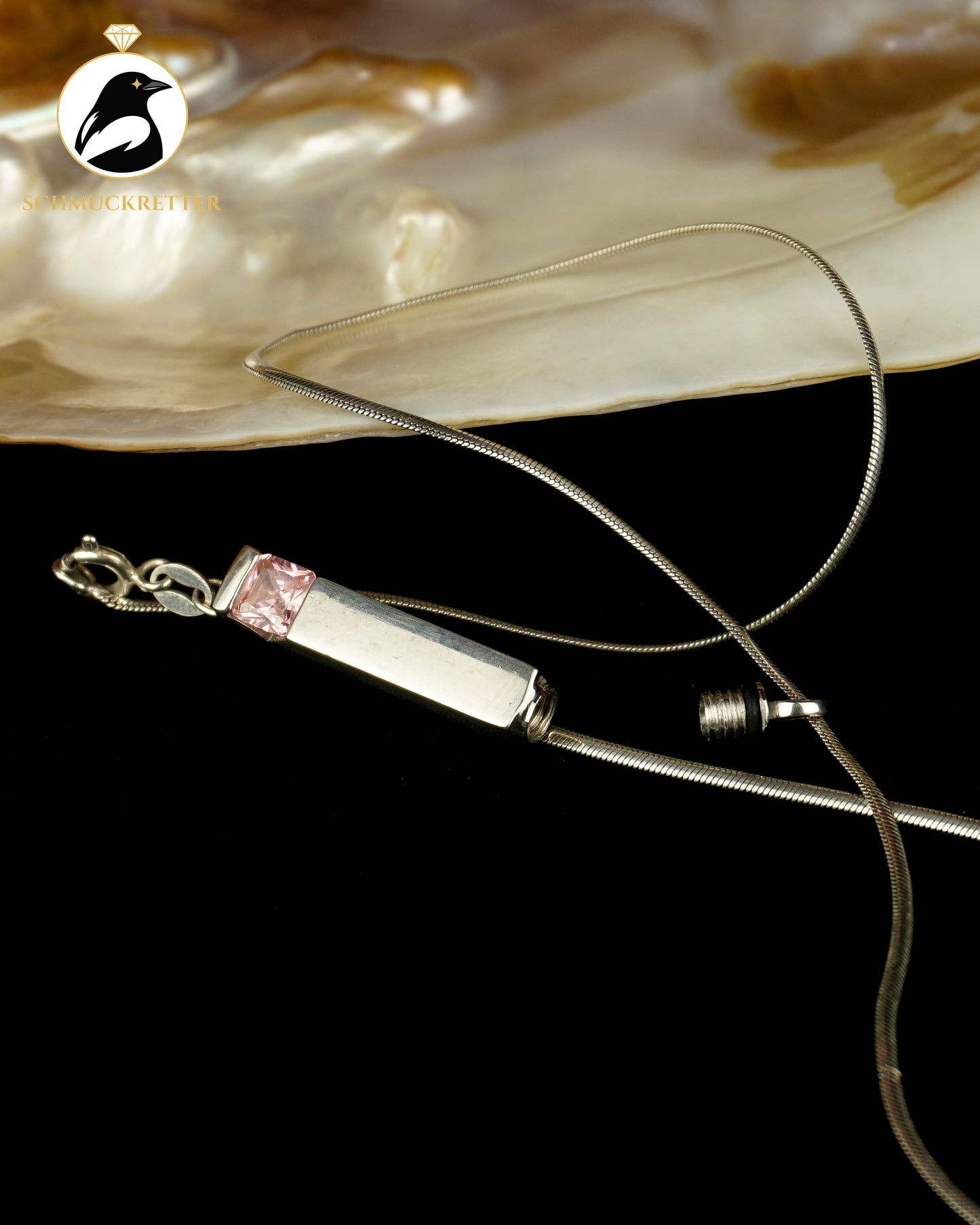 925 Silber Kette mit Geheimfach-Anhänger