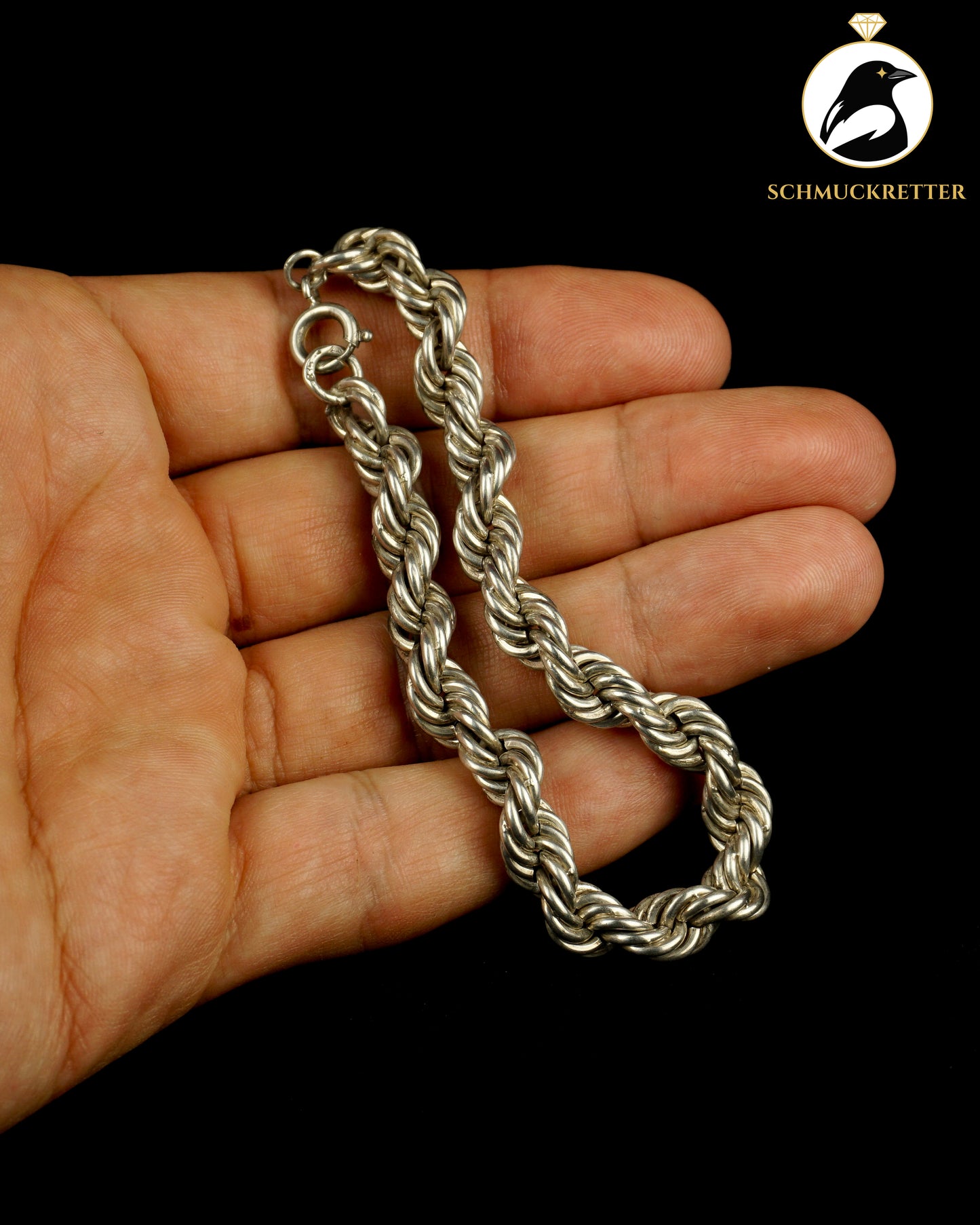 Kordelarmband aus 835 Silber, 19,5cm