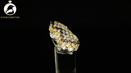 Ring aus 925 Silber mit Multi-Edelsteinen, Gr. 51, SALE