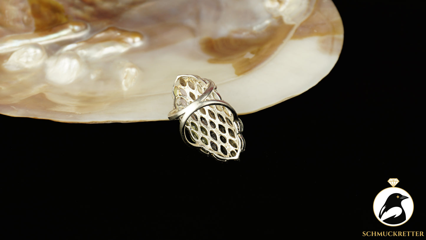 Ring aus 925 Silber mit Multi-Edelsteinen, Gr. 51, SALE
