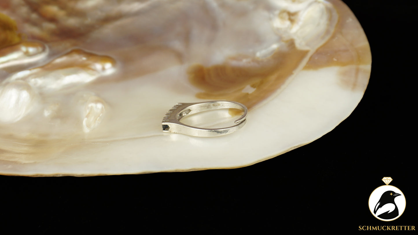 Verstellbarer 835 Silber Ring mit Saphiren, SALE
