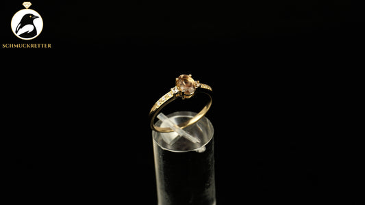 375 Gold Ring mit Morganit & weißem Topas - von Juwelo, Gr. 62
