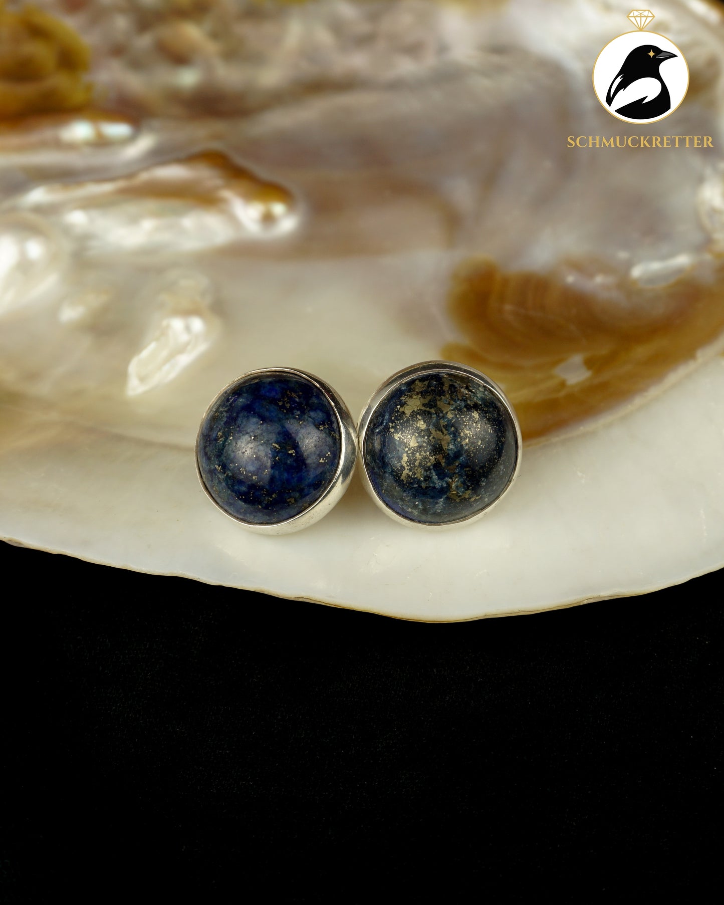 Große Lapislazuli-Ohrstecker aus 925 Silber – Handarbeit aus Lateinamerika