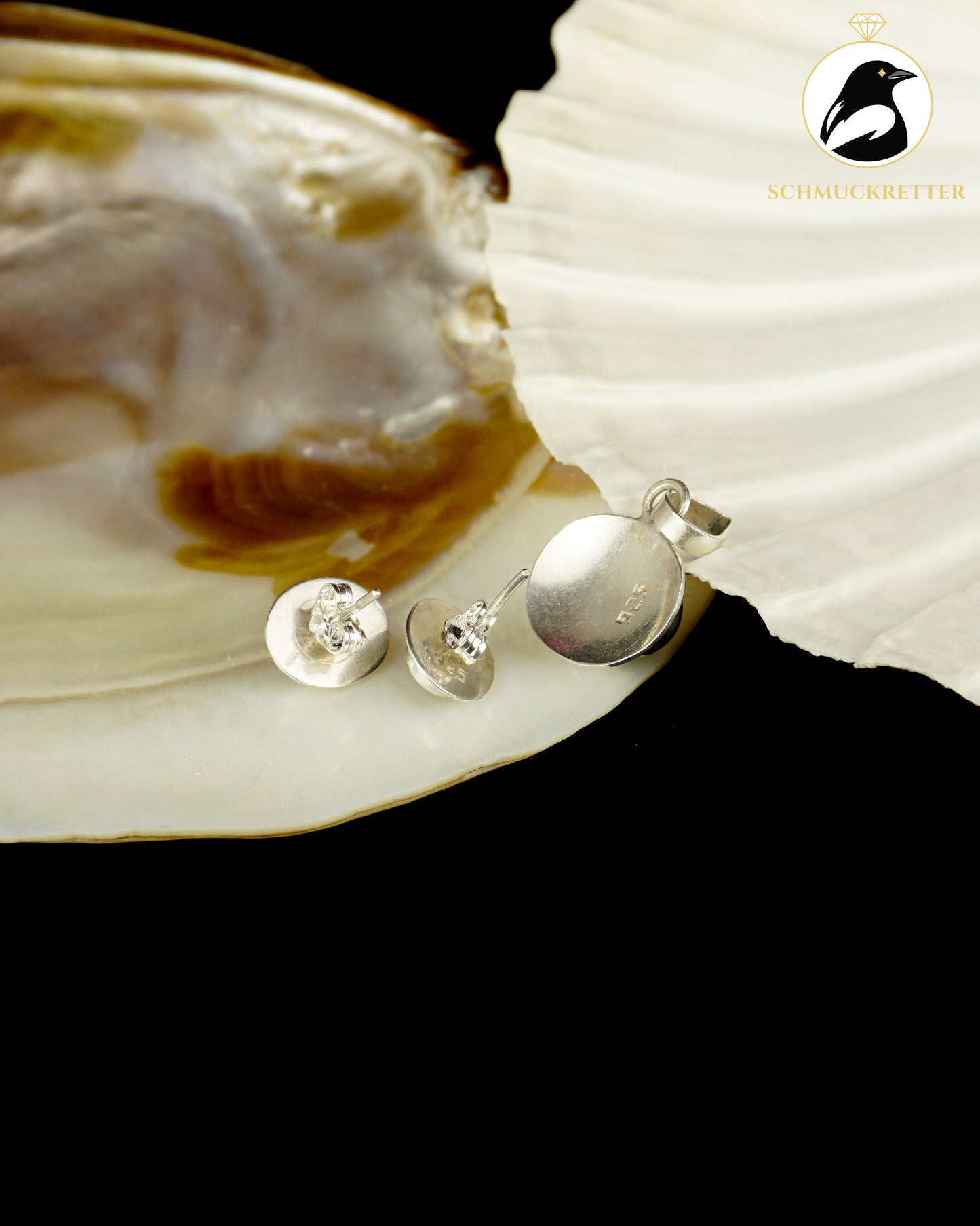 Oval gearbeitetes Onyx-Schmuckset aus 925 Silber, Lateinamerika
