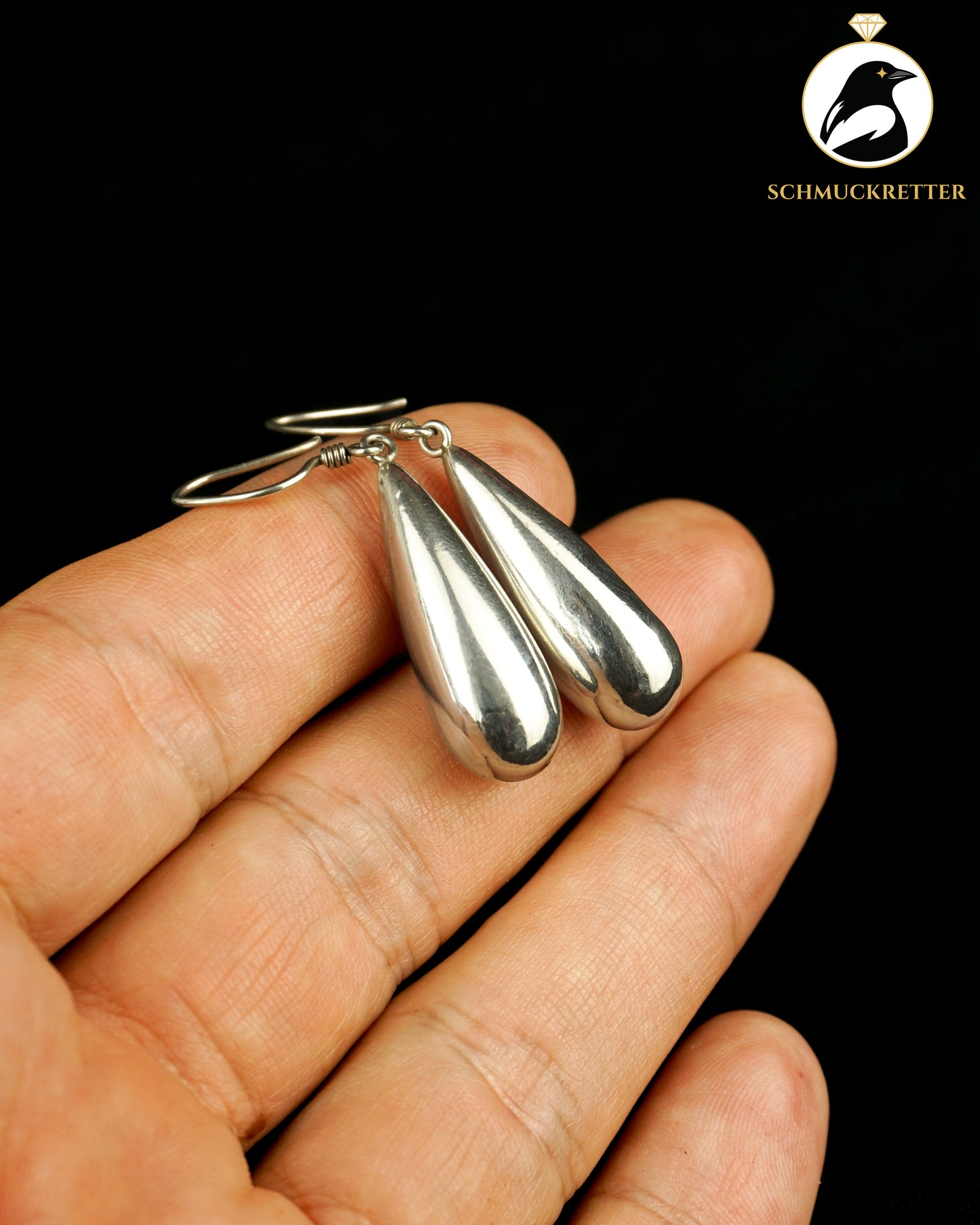 Mexikanische Ohrhänger aus 925 Silber, Tropfenform
