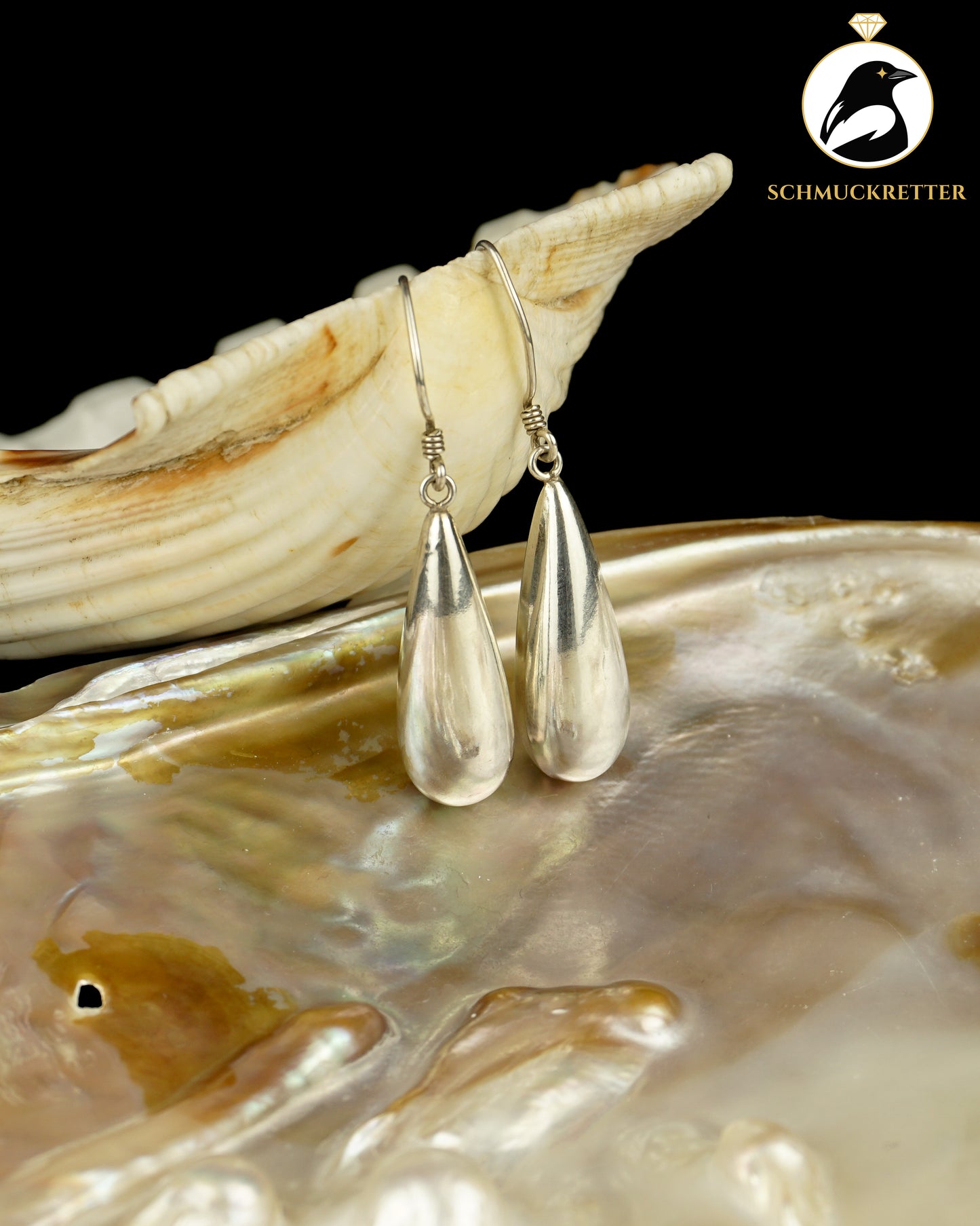 Mexikanische Ohrhänger aus 925 Silber, Tropfenform