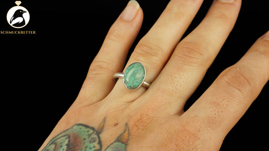 Ring aus 925 Silber mit Türkis - vermutlich Türkei, Gr. 58, SALE