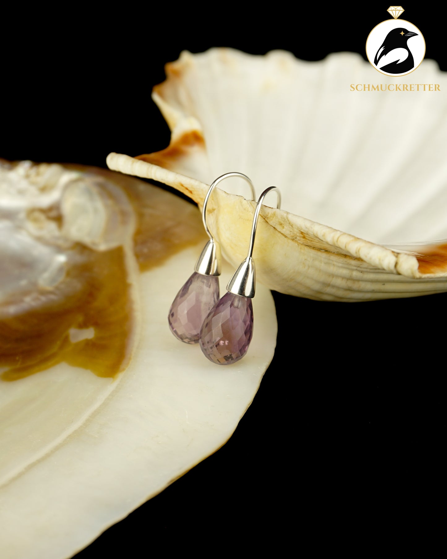 Facettierte Amethyst Ohrringe - gefasst in 925 Silber