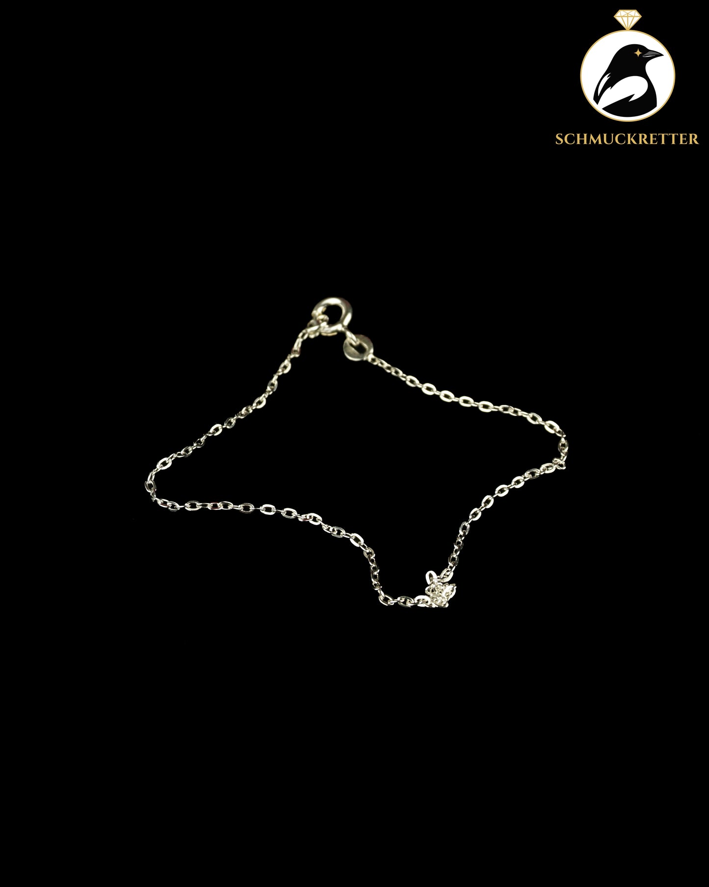 Rhodiniertes Ankerarmband aus 925 Silber, 19cm