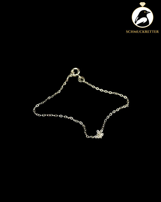 Rhodiniertes Ankerarmband aus 925 Silber, 19cm